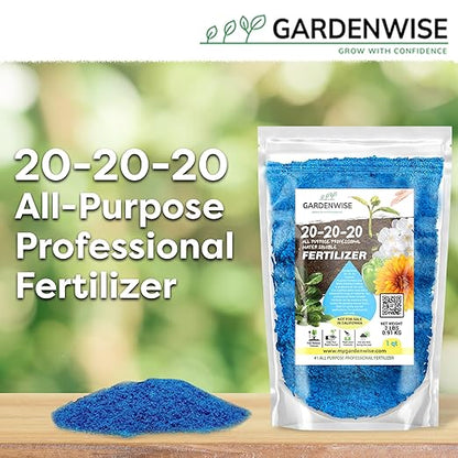 20-20-20 Water-Soluble Fertilizer – Powder for Liquid Plant Food for Indoor & Outdoor Plants, Orchids, Vegetables, Lawns, Flowers – 20 20 20 Fertilizer (10 QUARTS)