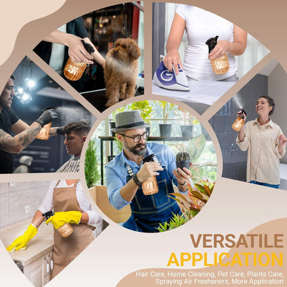 Glass Plant Spray Bottle, 13.5 oz Small Plant Mister, Leak Proof Fine Mist Watering can with Adjustable Nozzle for Indoor Plants Lover, Gardening, Hair, Cleaning Solutions (Orange)