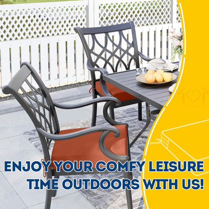 AAAAAcessories Outdoor Seat Cushions for Chairs, Waterproof, Fade-Resistant Patio Furniture Replacement Cushions, 20" x 20" x 3", Set of 2, Rust