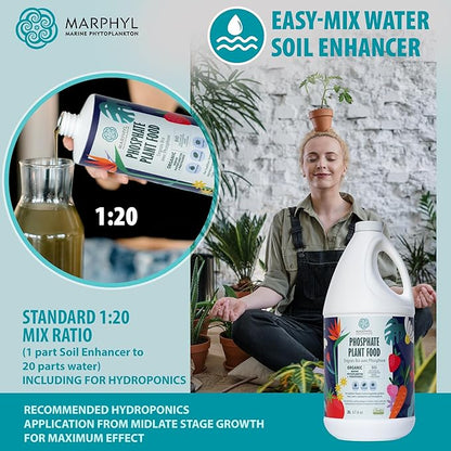 MARPHYL Organic Liquid Phosphate Soil Enhancer. Phosphorus Fertilizer for Garden, Flowers, Vegetables, Succulents, Bamboo, Hydroponics 16.9 oz