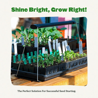 Epic Gardening Seed Starting Grow Light – Full-Spectrum LED with Adjustable Height for Indoor Seedlings | Energy-Efficient, Long-Lasting Light with Timer (Small)