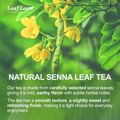 LeafLea 40 Senna Tea Bags – 100% Pure Senna Leaves, Herbal Laxative Tea for Gentle Constipation Relief, Caffeine-Free, Sugar-Free, Gluten-Free, Non-GMO, Vegan, Supports Digestive Health