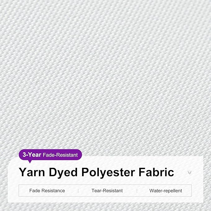 PURPLE LEAF 8 Feet Patio Umbrella Outdoor Cantilever Square Umbrella Aluminum Offset Umbrella with 360-degree Rotation for Garden Deck Pool Patio, White