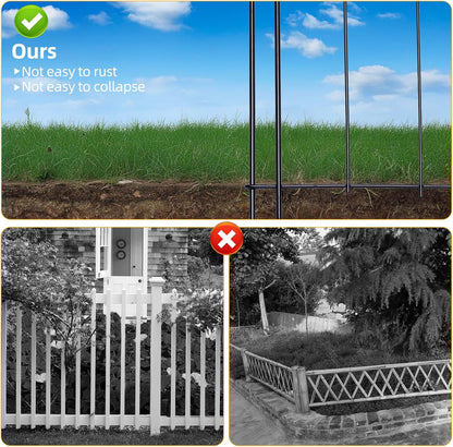 No Dig Garden Fence 16in x 20ft 20 Panels Decorative Garden Border for Fencing for Flower Beds, Dog Barrier, Patio and Yard Decoration