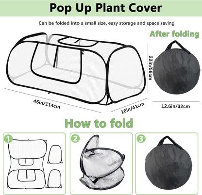 45"*22"*16"Garden Plant Covers with Two Air Hole and Breathable Mesh for Raised Beds, Accelerator Plants Cover, Mini Greenhouse Cover, Frost Cover for Plant Vegetable Seedling Protector 1PCS