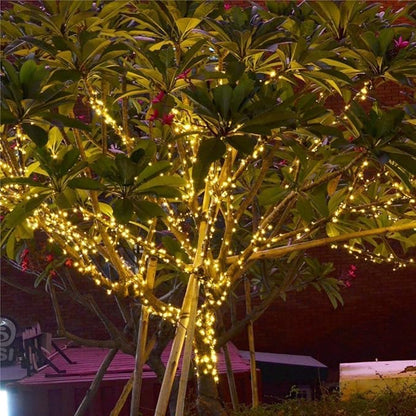 Fairy Lights Outdoor String Lights 33ft 100 LED with Memory Modes Controller, Extendable Christmas Lights Decorations for Wedding, Ramadan, Christmas, Valentine, Patio, Indoor and Outdoor (Warm White)