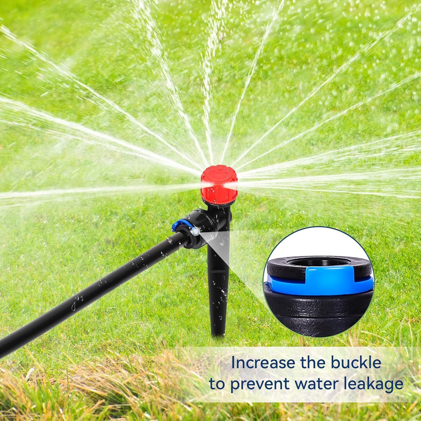 40PCS 1/4 inch Tubing Drip Irrigation Vortex Emitters,360 Degree Drip Emitter Sprayer with Stake, Irrigation Dripper Sprinklers for Drip Irrigation System