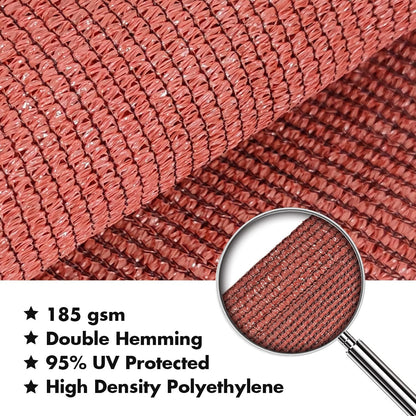 KANAGAWA 12'X12' Rust Red Custom Size Sun Shade Sail Square UV Block Canopy Cover for Patio Backyard Lawn Garden Outdoor (Customized Available)