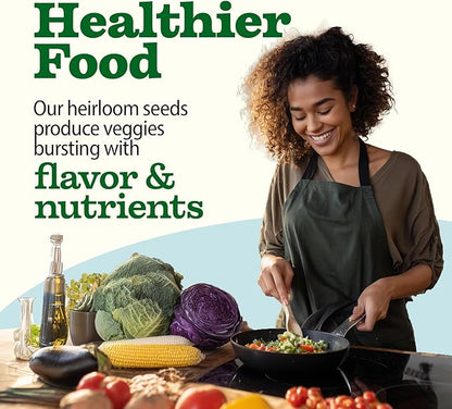 HOME GROWN 𝗨𝗦𝗔 𝗣𝗥𝗘𝗠𝗜𝗨𝗠 55 Vegetable Seeds Pack 28,000+ Non-GMO Heirloom Seeds for Planting Vegetables, Survival Seed Vault, Garden Kit for Spring Fall Winter, Gift for Gardeners