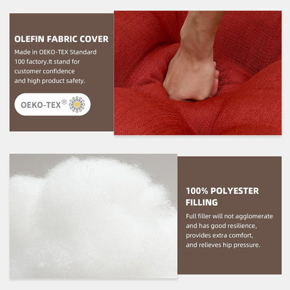 RACE LEAF 17" x 17" Patio Chair Seat Pads Red - Outdoor/Indoor Patio Cushions Set of 2 - Replacement Cushions for Chairs and Seating - Olefin Seat Pads for Porch, Deck, and Garden Seats