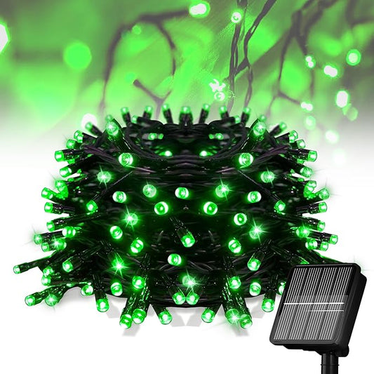 Solar String Lights for Outside, 39Ft 100 LED Solar String Lights Outdoor with 8 Modes，Solar Lights for Outside Waterproof for Yard, Fence,Balcony, Party,Christmas Tree Decorations (Green)