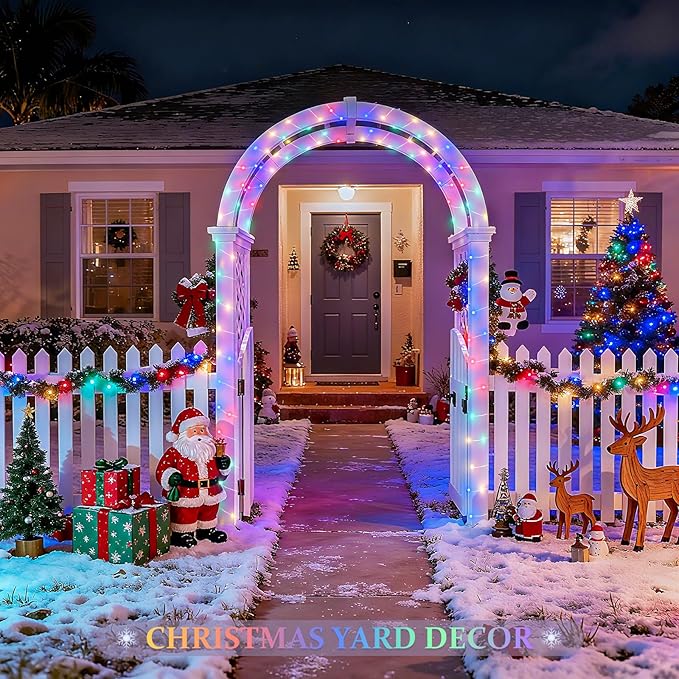 JMEXSUSS 2 Pack Solar Christmas Lights Outdoor Waterproof, Each 33FT 100 LED Multi Colored Solar Fairy Lights, 8 Modes String Light for Outside Yard Patio Tree Garden Christmas Decorations