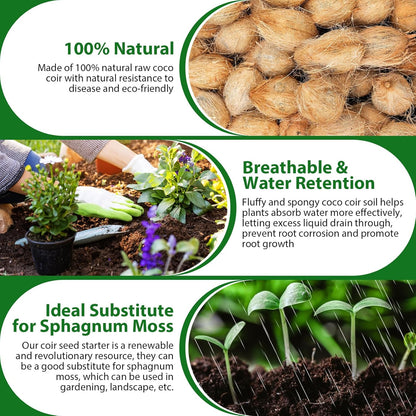 Legigo Pack of 5 Organic Coco Coir Bricks- 100% Natural Compressed Coco Peat Brick Coconut Fiber Substrate with Low EC& pH Balance, Coir Plant Soil Enhance Root Growth for Herbs, Flowers, House Plants