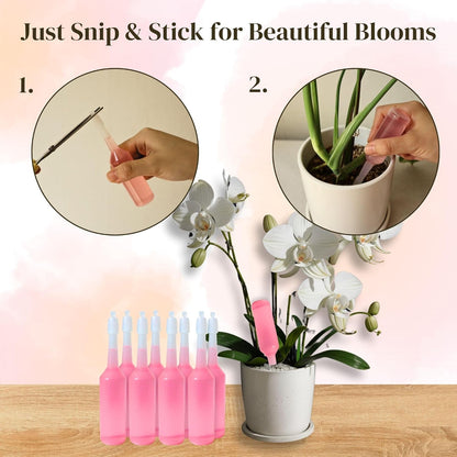 Liquid Orchid Fertilizer Spikes | Ready-to-Use Orchid Food Spikes & Orchid Plant Food for Blooming, Fertilizer for Orchids (8 Drip Feeders)