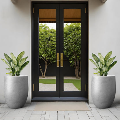 Kante Tall Concrete Planter, 21.7-Inch Height Gray Large Indoor Outdoor Plant Pot with Drainage Hole for Patio Garden Home, Modern Decor for Flowers and Tree