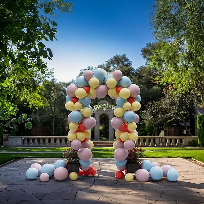 Garden Arch Arbor Trellis with Planter Boxes 8.2 Ft Metal Arch Trellis for Climbing Plants Outdoor, Wedding Arches Backdrop Stand for Ceremony, Halloween, Christmas, Decorations Pergola, Black