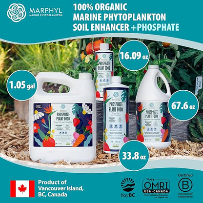 MARPHYL Organic Liquid Phosphate Soil Enhancer. Phosphorus Fertilizer for Garden, Flowers, Vegetables, Succulents, Bamboo, Hydroponics 67.6 oz