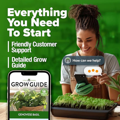 HOME GROWN 𝗨𝗦𝗔 𝗣𝗥𝗘𝗠𝗜𝗨𝗠 Genovese Basil Seeds Pack 1,750+ High Germination 𝗡𝗢𝗡-𝗚𝗠𝗢 Heirloom Seeds (Ocimum basilicum) Herb Seeds for Planting Indoor & Outdoor Gardening, for Culinary Use