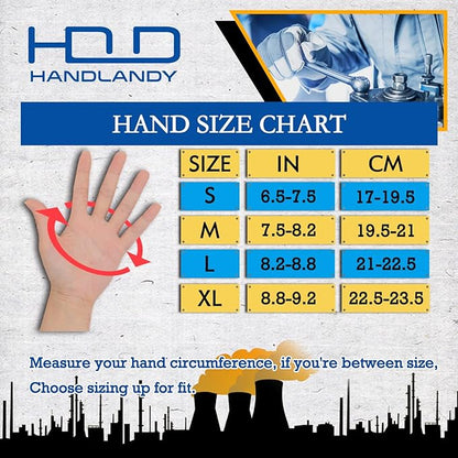 HANDLANDY Work Gloves for Men & Women, Utility Mechanic Working Gloves Touch Screen, Flexible Yard Work Gloves