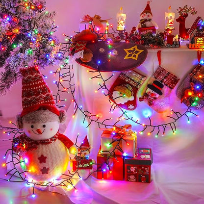 50FT 1000 LED Cluster Christmas Lights, Christmas Tree Lights Outdoor Indoor with 8 Modes & Timer & Remote, Firecrackers String Lights Waterproof for Garland Party Xmas Decorations, Multicolor
