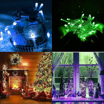 XEWEA Solar String Lights Outdoor, 40Ft 16 Colors 100 LED String Lights with 20 Modes Remote, Waterproof Solar Powered Lights for Garden Fence Paito Home Christmas Decorations