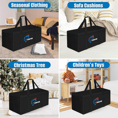 SIRUITON 68.9”L x 29.5”W x 21.6”H Outdoor Cushion Storage Bag,Patio Furniture Cushion Storage Bag,Heavy Duty Rip Proof 600D Oxford,with Handle and Zipper of Waterproof Garden Cushion Storage Covers