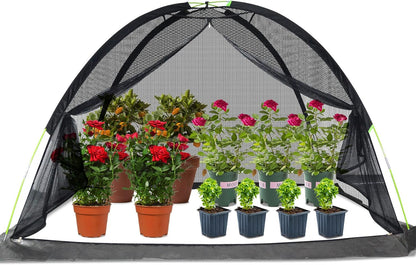 Plant Cover Crop Cage: Breathable Mesh Netting with Zipper Access UV-Proof 7x5x4.4FT for Vegetable Beds & Berry Bushes
