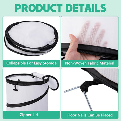 2 Pcs Pop Up Winter Frost Plant Cover, 20 x 12 Inch Round Garden Plants Freeze Protection Tent, Foldable Warm Plant Protector Enclosure for Snow Frost Protection Indoor & Outdoor