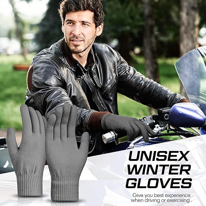 SATINIOR Magic Winter Gloves Unisex Gloves Knit Stretchy Mitten Full Fingers Warm Mitten for Men Women Sports