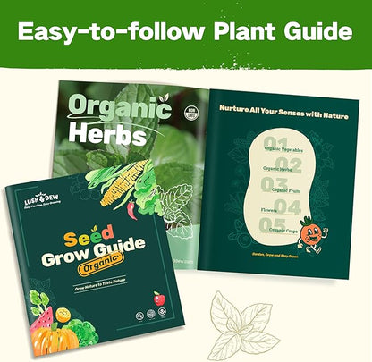 Lush&Dew Raised Garden Bed Heirloom Seed Bank, 32 Varieties 30,000+ Non-GMO Survival Seeds for Planting Vegetables Herbs Fruits, Gardening Gifts for Women Men, Seed Vault Kit, Emergency Food Supplies