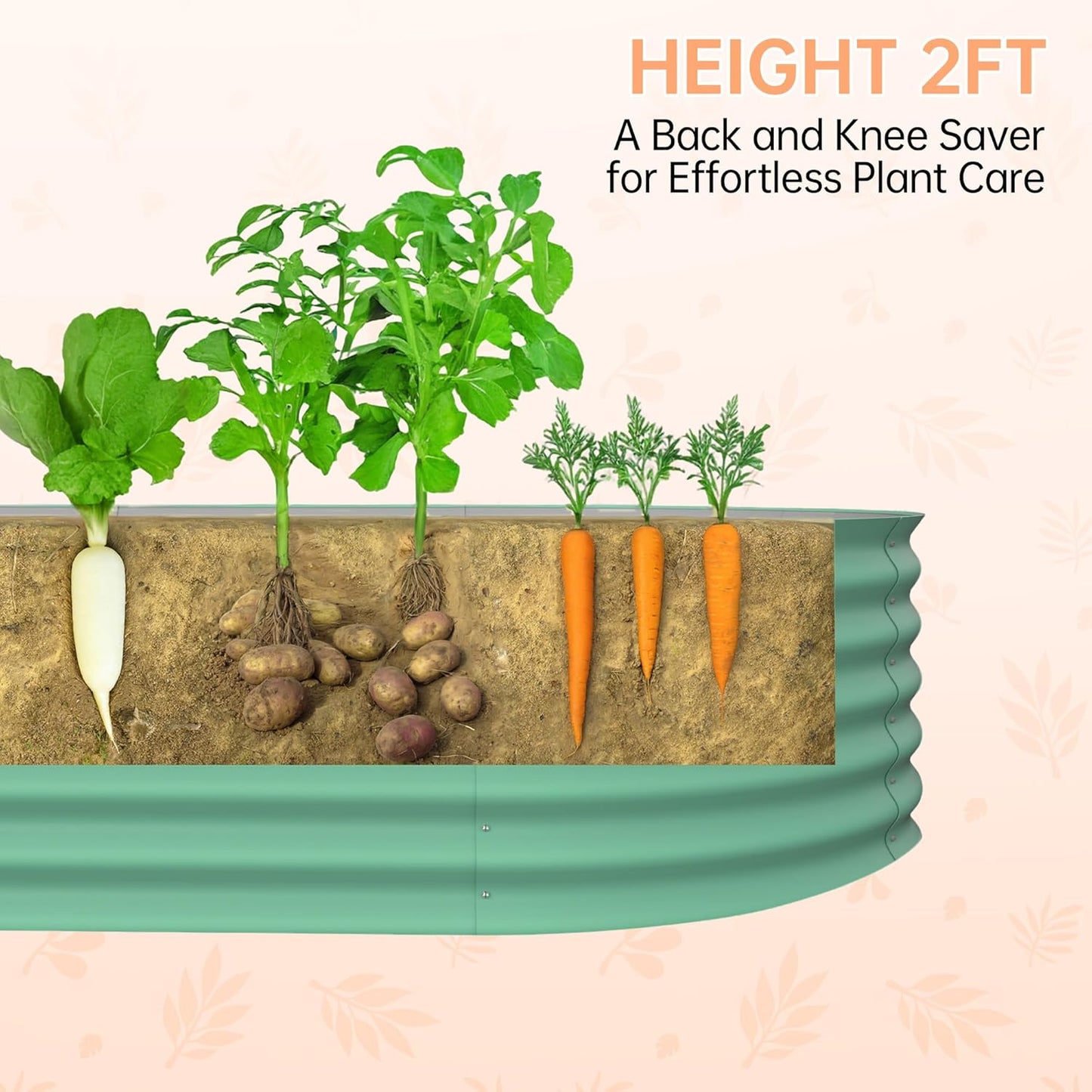 4x2x2ft Galvanized Raised Garden Bed Outdoor, 24" Tall Metal Planter Box for Flowers Herbs Vegetables, Rust-Resistant Raised Garden Beds for Gardening, Easy Assembly Outdoor Garden Box & Planters