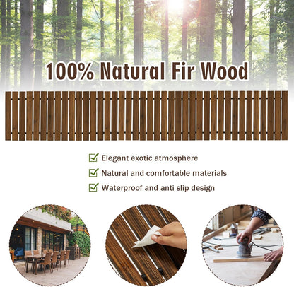 8FT Wooden Garden Pathway,Outdoor Roll Out Decorative Straight Walkway,Weather-Resistant Patio Path,Non-Slip Pavers Boardwalk for Garden, Backyard, Beach, Wedding Party Pathways