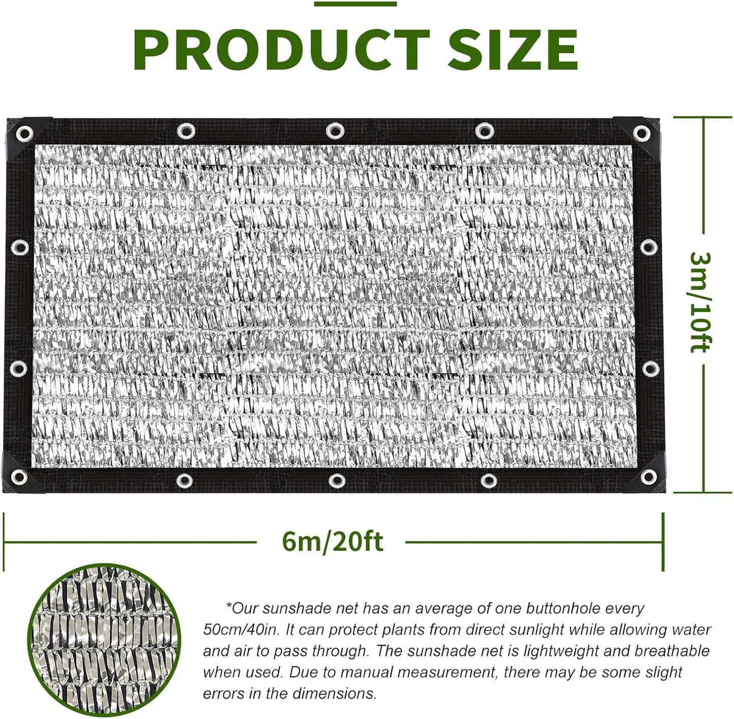 90% Aluminum Shade Cloth for Cars- Reflective Aluminium Shade Netting Sun Shade Cover with Grommets for Cars, Dogs, Outdoor, RV, Patio(Silver)