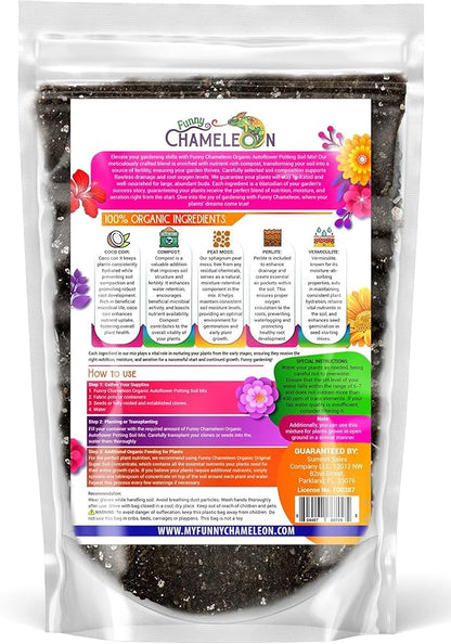 Organic Autoflower Potting Soil Mix – Ready-to-Use Living Soil, No Fertilizers Needed – Balanced Nutrients, Light Texture, Excellent Drainage, Boosts Germination & Root Growth (2 QUARTS)