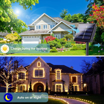 4-Pack Solar String Lights for Outside, Total 400LED Solar Lights Waterproof, Outdoor Twinkle Light Copper Wire 8 Modes Fairy Light for Xmas Tree Garden Party Wedding Decor (Warm White)