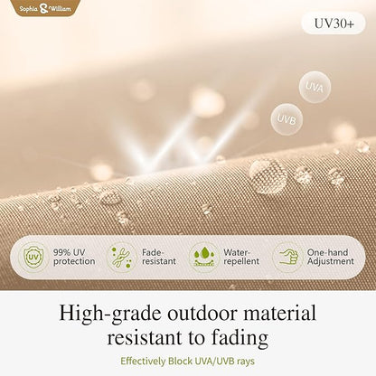 Sophia & William Cantilever Patio Umbrella 10'x 13', Hydraulic Lift Offset Large Outdoor Umbrellas, 2-Tier Hanging Umbrella with 360-degree Rotation, Beige(No Base)