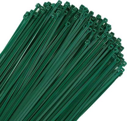 4 inch 3mm Dark Green Nylon Garden Cable Zip Ties Self Locking Cable Ties Twist Ties, Multi-Purpose Cable Tie (200 Pcs) Decoration Tie Wraps for Christmas Tree