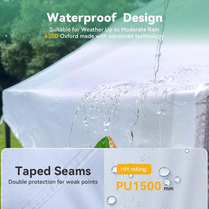 COBIZI 10x20 Pop up Canopy Heavy Duty with 6 Sidewalls, Easy Set-up Commercial Outdoor Party, 100% Waterproof Wedding Canopy Gazebo, 3 Height Adjustable with Wheeled Bag,White