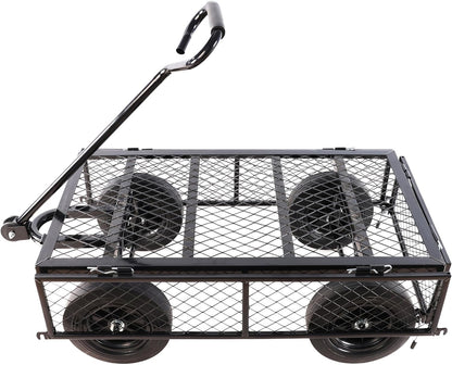 Wagon with Removable Sides Can be Used in Farms, Warehouses etc l Garden Dump cart- A Must-Have for Your Dream Garden Garden Essential- Dump cart Solid Wheels (Black Solid Wheels)