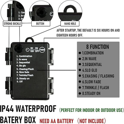 Dazzle Bright Battery Operated 50 LED Mini String Lights (Purple & Orange, 1 Pack)