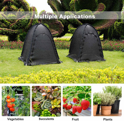 Porayhut Pop up Sunshade Cloth Pack of 3,Easy Open Crop Shade Net 36''*36''*39''UV Resisitant Plant 80% Sunblock Net for Mini Flower Pot with Stakes