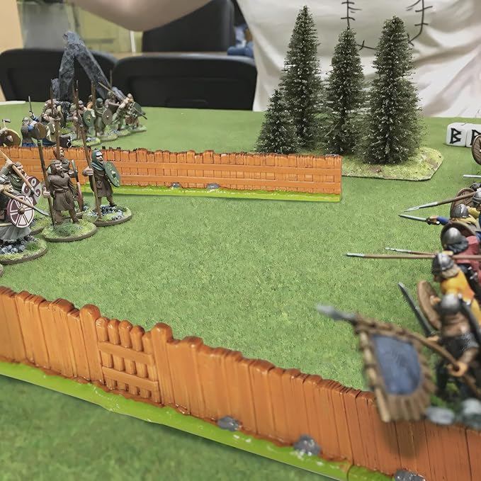 Warmtree Dungeon Walls 8 Pcs Miniature Stone Wall, Fairy Garden Resin Decorative Picket Fence Terrain Building Accessories DIY Wargame Model Diorama