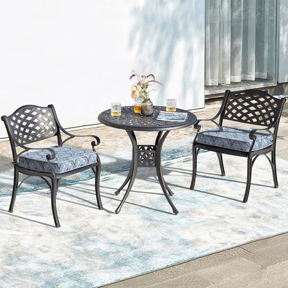 LVTXIII Patio Chair Cushions 22"x22"x3", Water-Repellent Outdoor Seat Cushions for Patio Furniture, Square Chair Pads with Ties for Home Garden Decoration, Set of 2, Medallion Blue