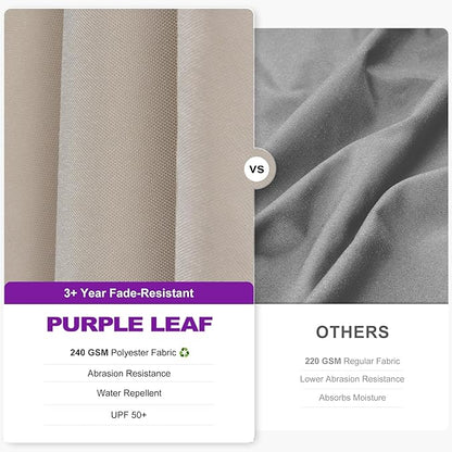 PURPLE LEAF 8.8' X 8.8' Left-right Tilt Patio Umbrella Outdoor Cantilever Swivel Square Umbrella with Tilt Aluminum Offset Umbrella with 360-degree Rotation for Garden Deck Pool Patio Beige