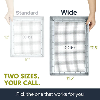 Soil Sifter, Wide Size (17.5 x 11.5 inches) with 3/8-inch Mesh, Garden Sieve for Dirt, Sand, Rocks, and Compost