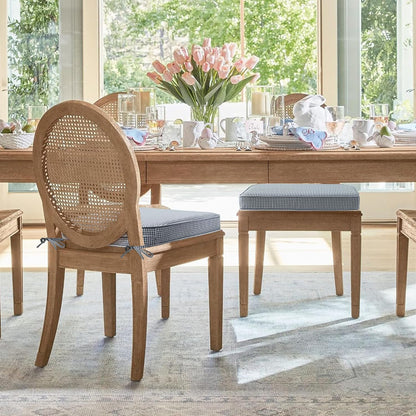 Outdoor Round Corner Seat Cushion, 17"x16"x2", Set of 4, Non Slip Seat Cushion Pads with Removable Cover for Patio Furniture, Garden Yard Lawn, Black White Mini Check