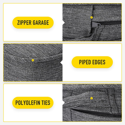 SUNROX Gel Memory Foam Chair Cushions, FadeShield Water-, Stain-Resistant Durable Reversible Seat Cushion Pads with Ties for Indoor/Outdoor Kitchen Dining Office 17"x16" Set of 6, Heather Charcoal