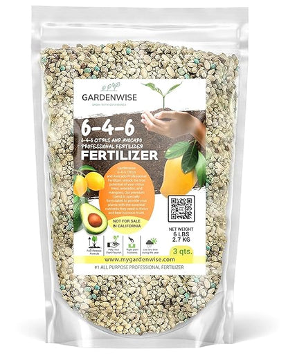 Avocado & Citrus Tree Fertilizer for Indoor & Outdoor Plants | Quick-Release Nitrogen - Citrus Fertilizer (3 Quarts)