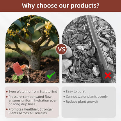 60PCS 3 GPH Pressure Compensating Drip Irrigation Spot Watering Drippers/Emitters, Self-Cleaning Constant Flow Drip Irrigation Emitters Heads Irrigation Drippers Parts for Drip Irrigation System