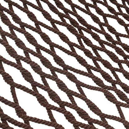 Lazy Daze Hammocks Double Rope Hammock, 2 Person Traditional Outdoor Hand Woven Cotton Rope Hammock with Spreader Bar, Chains, Tree Straps for Patio Yard - Max 450 Lbs, Dark Brown